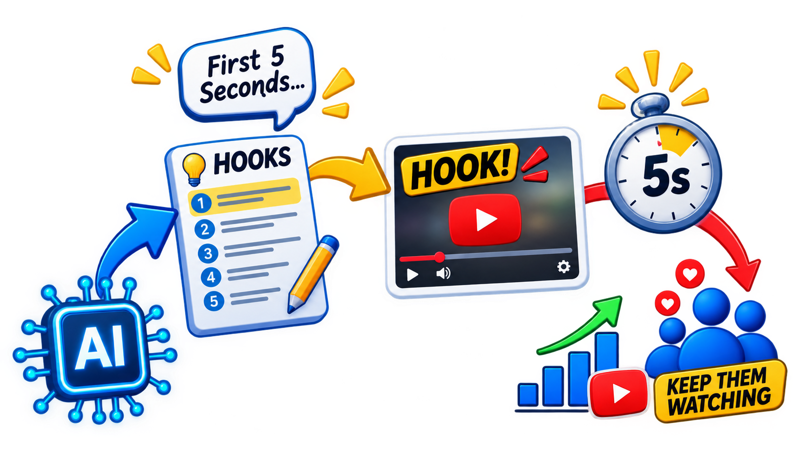 YouTube audience retention and statistics concept