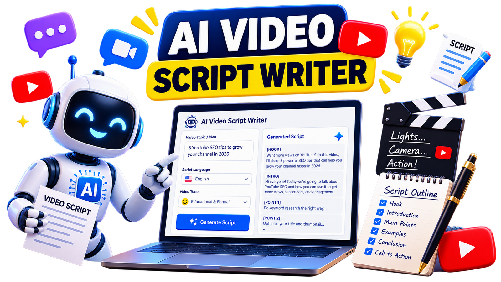 AI Video Script Writer workflow from video idea to generated YouTube script
