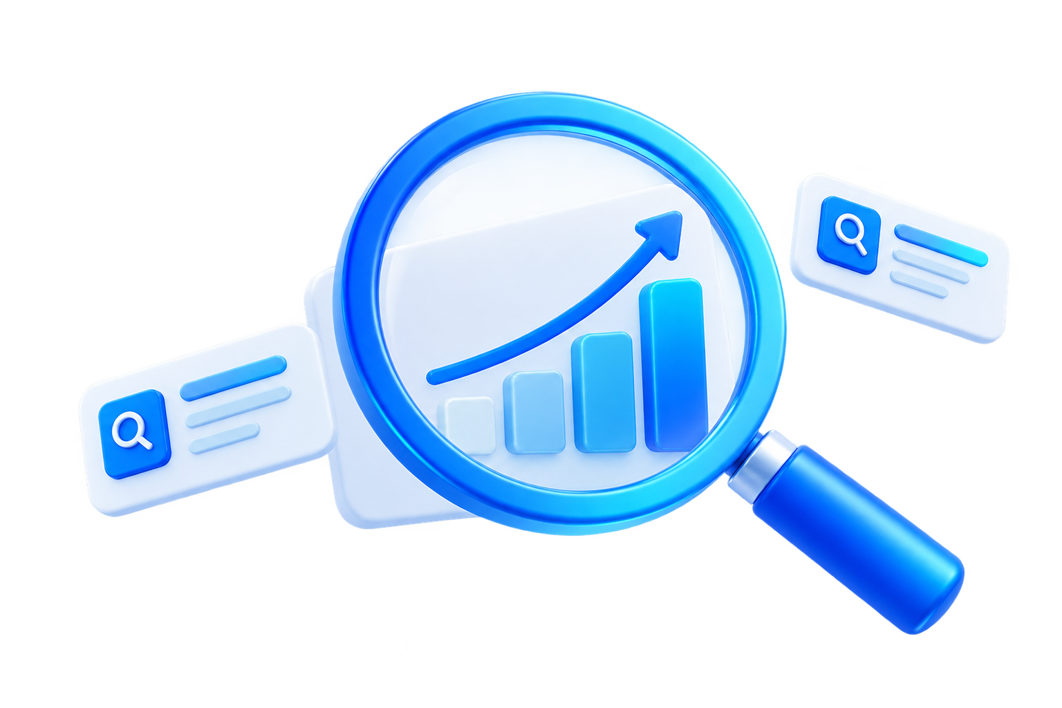 Rising search keyword trend illustration