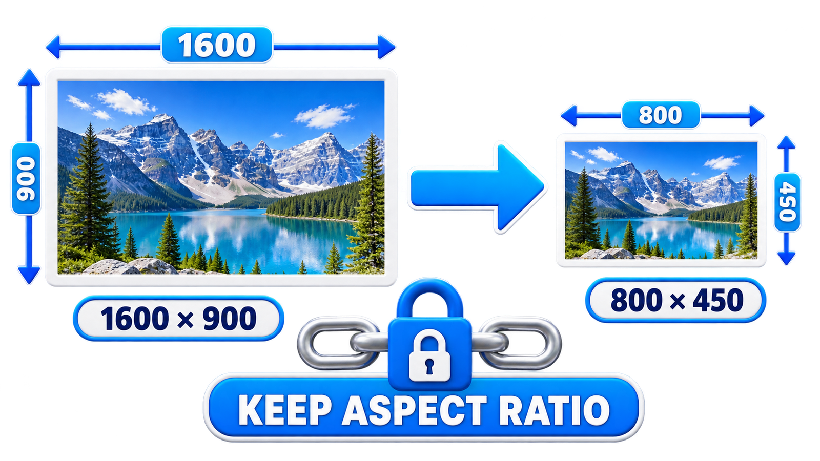 A 1600 by 900 image resized proportionally to 800 by 450 pixels