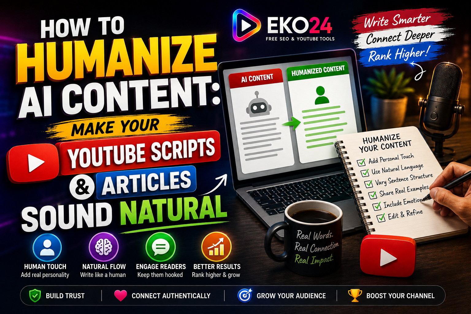 How to Humanize AI Content: Make Your YouTube Scripts &amp;amp; Articles Sound Natural