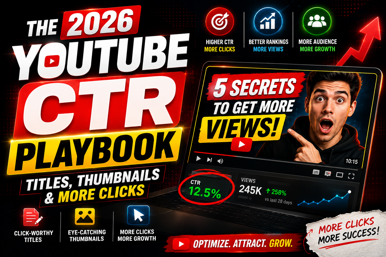 The 2026 YouTube CTR Playbook: Titles, Thumbnails and More Clicks