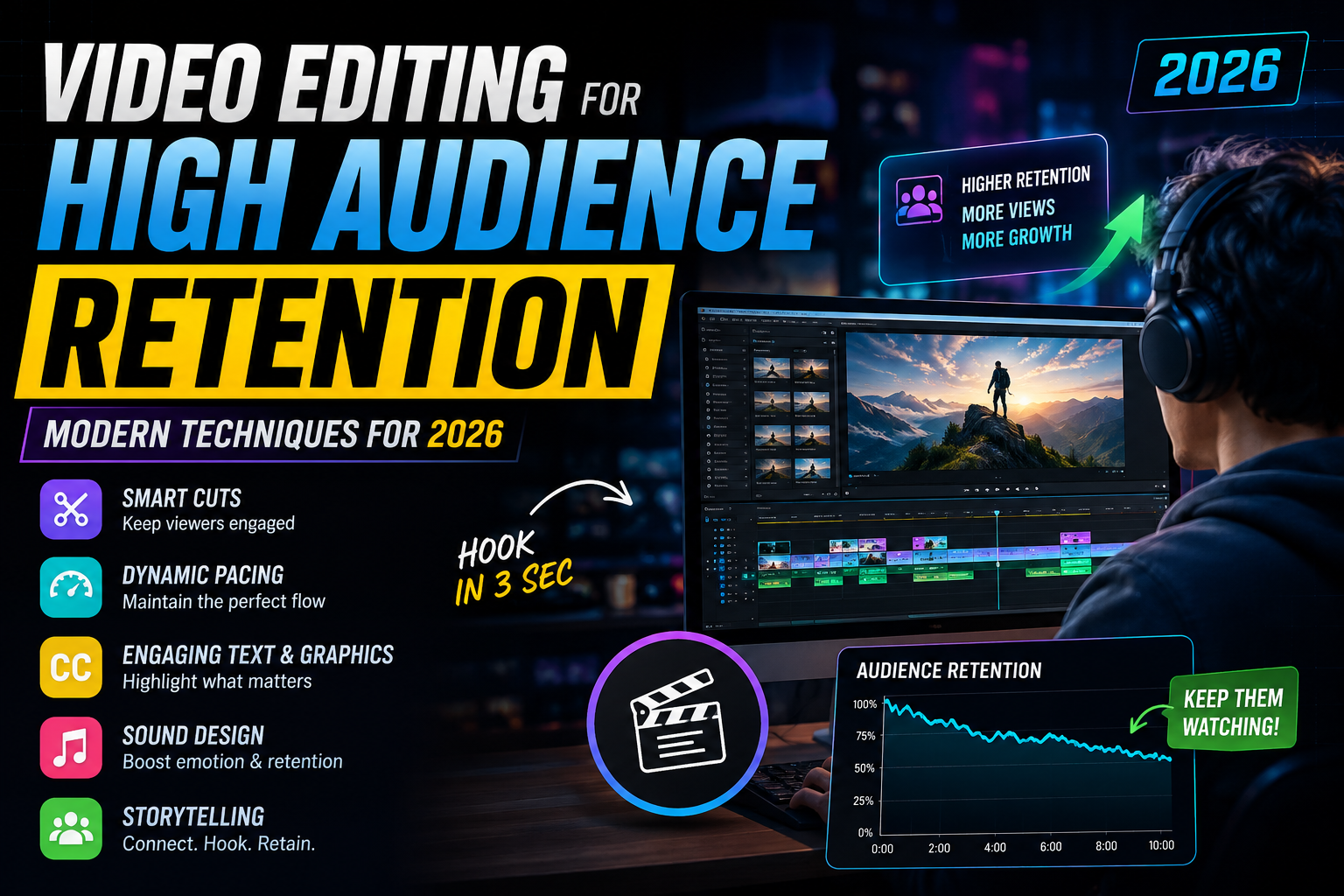 Video Editing Techniques for Higher Audience Retention