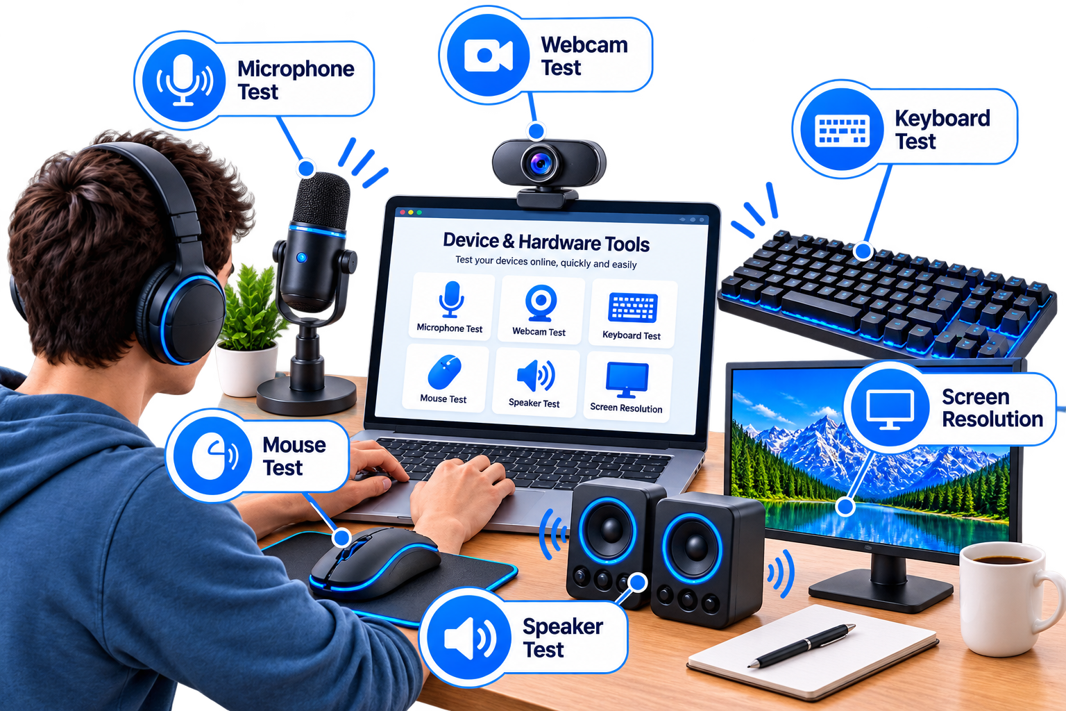 How to Test Your Microphone, Webcam, Keyboard, Mouse and Speakers Online