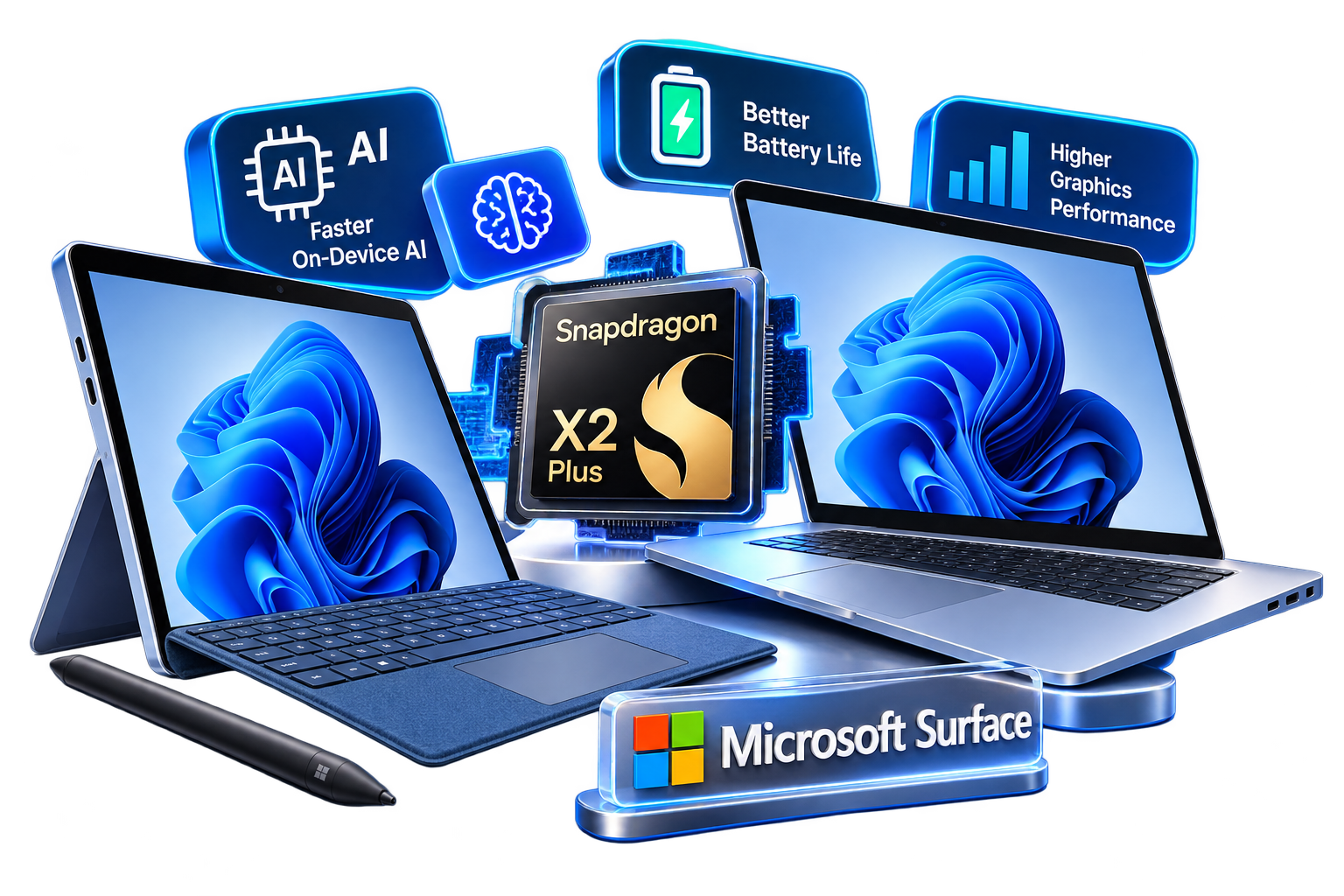 Microsoft Refreshes Surface Pro and Surface Laptop With Snapdragon X2 Plus