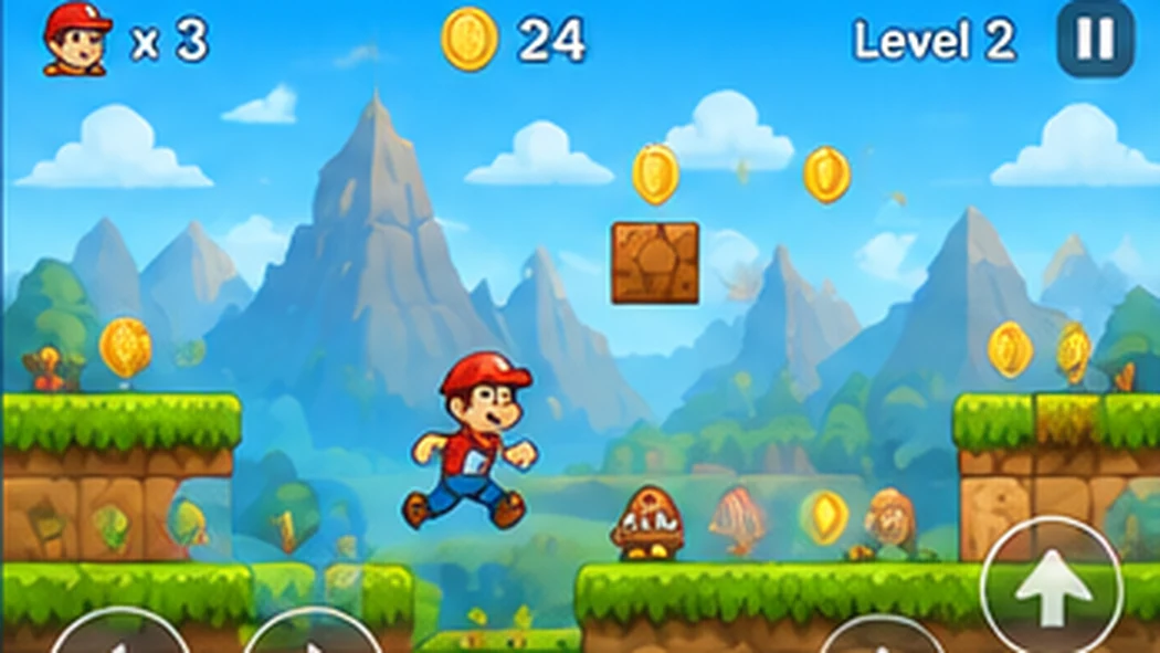 Illustrated colorful platform adventure scene