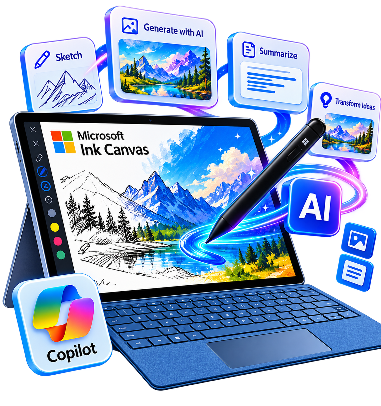 Microsoft Surface Ink Canvas with AI and Surface Slim Pen